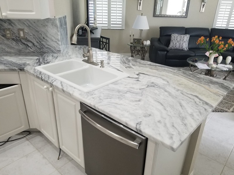 kitchen countertops and backsplash 3cm silver fantasy quartzite