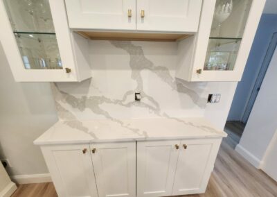 Credenza Buffet Kitchen Countertops with Full Backsplash done wit