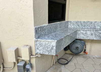 Outdoor Bar Area using Silver Carerra marble in Boca Raton 1